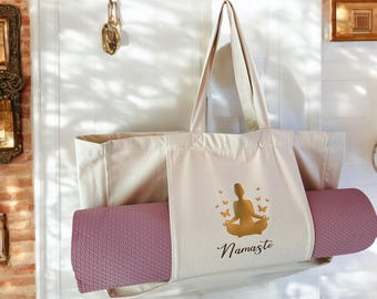 Yoga Tragetasche personalisiert mit Name, Sport Tasche, Geschenk für Freundin, Geschenk, Pilatis Tasche