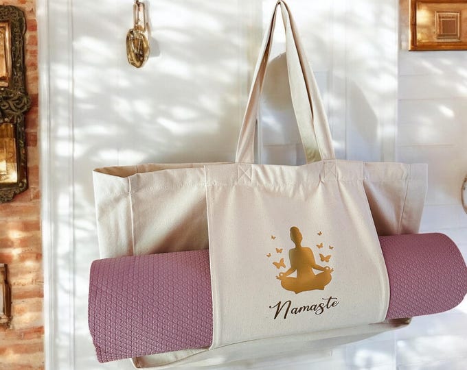 Yoga tote bag personalized with name, sports bag, gift for girlfriend, gift, Pilates bag