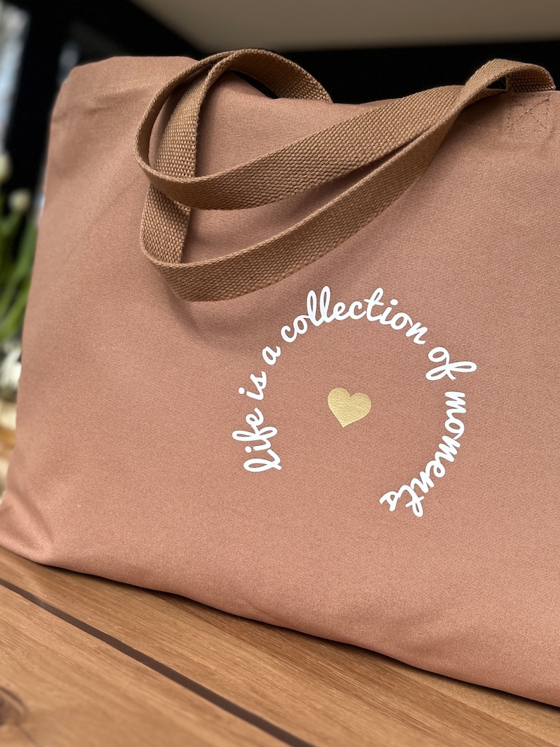 XXL Strandtasche XXL Shopper personalisierte Tasche mit Herz Geschenk Tasche mit Spruch Life is a collection of moments Bild 9