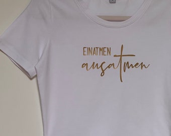 Yoga T-Shirt Einatmen Ausatmen kurzes Shirt