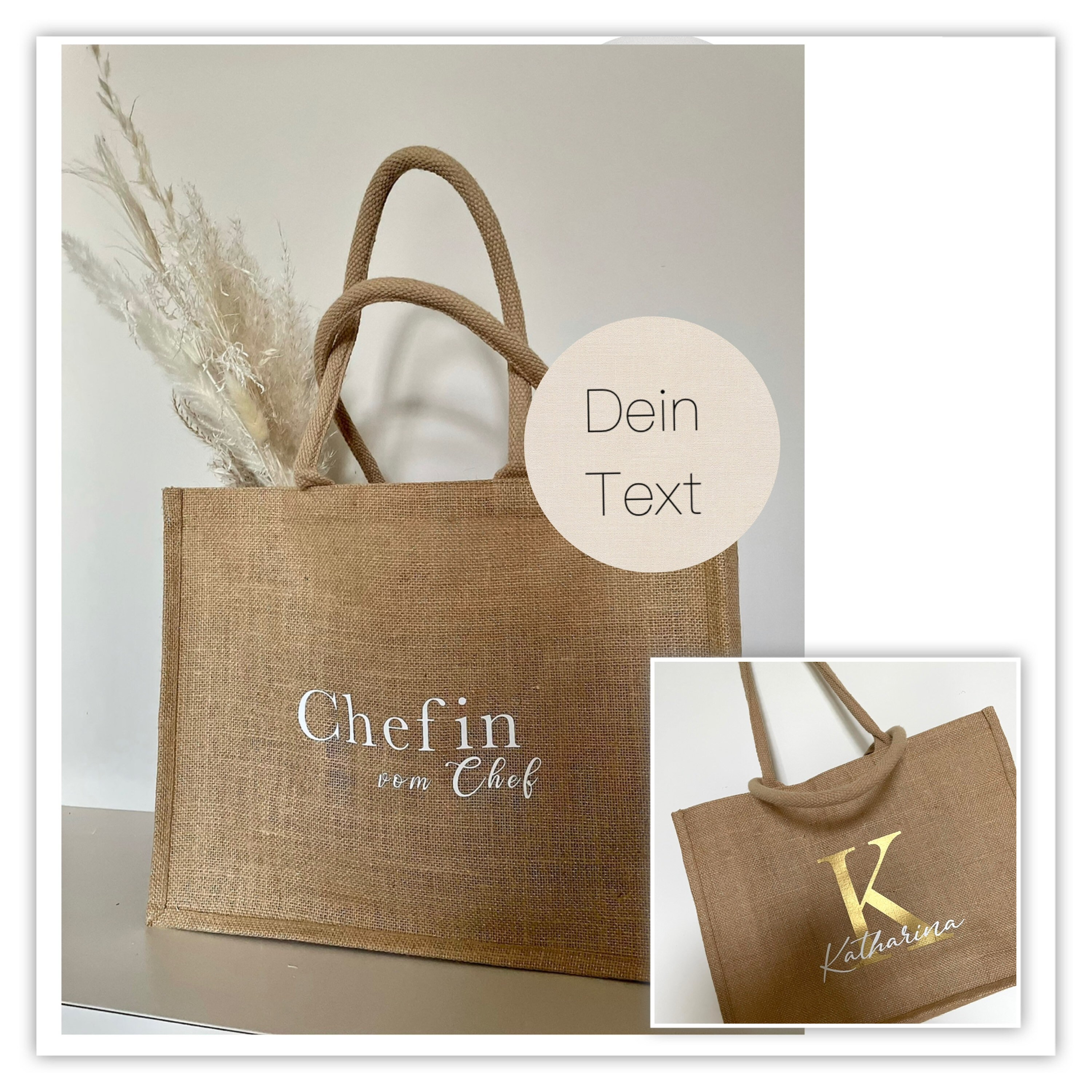 LEVIATAN Jute-Einkaufstasche - Natur, Robust & Umweltfreundlich