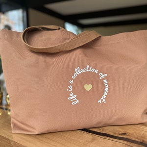 XXL Strandtasche XXL Shopper personalisierte Tasche mit Herz Geschenk Tasche mit Spruch Life is a collection of moments Bild 8