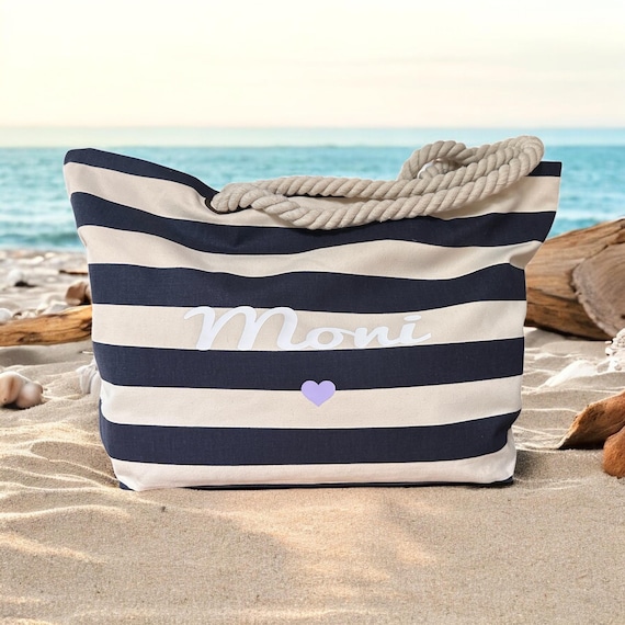 Strandtasche mit Name | personalisiert | Shopper | personalisierte Tasche | Stofftasche | Geschenk | Freundin | Mama | Oma | Schwester |