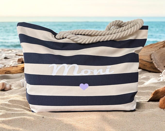 Beach bag with name | personalized | shopper | personalized bag | fabric bag | gift | girlfriend | mom | grandma | sister |