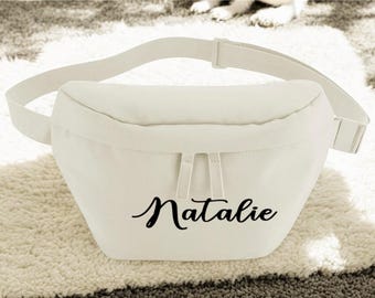 Personalisierte Bauchtasche mit Name, Gürteltasche, Geburtstag Geschenk Weihnachten, JGA, Minimalistisch