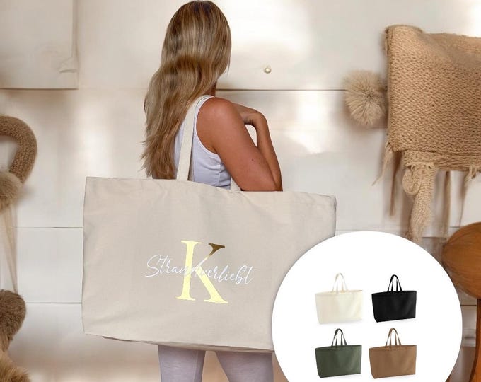 XXL beach bag with name | personalized | XXL shopper | personalized bag | fabric bag | gift | initials | mom | grandma | aunt