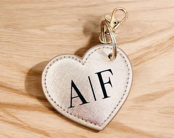 Keychain heart personalized with initials, wedding, anniversary, marriage