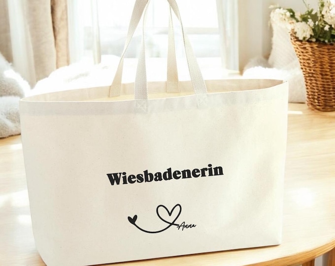 XXL beach bag city name | personalized | XXL shopper | personalized bag | fabric bag | gift | girlfriend | sister | JGA