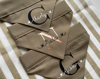 Hundehalstuch mit Name | Bandana für Hunde | Hundemode | Hundehalstuch | Hundeaccessoires | olive/Beige