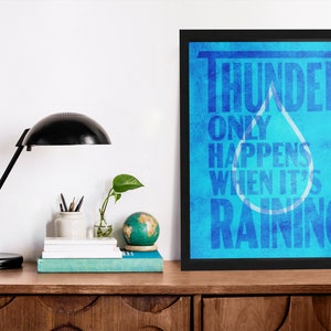 Thunder Only Happens When Its Raining Lyrics Printable Art - Etsy