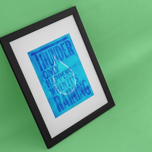 Thunder Only Happens When Its Raining Lyrics Printable Art - Etsy