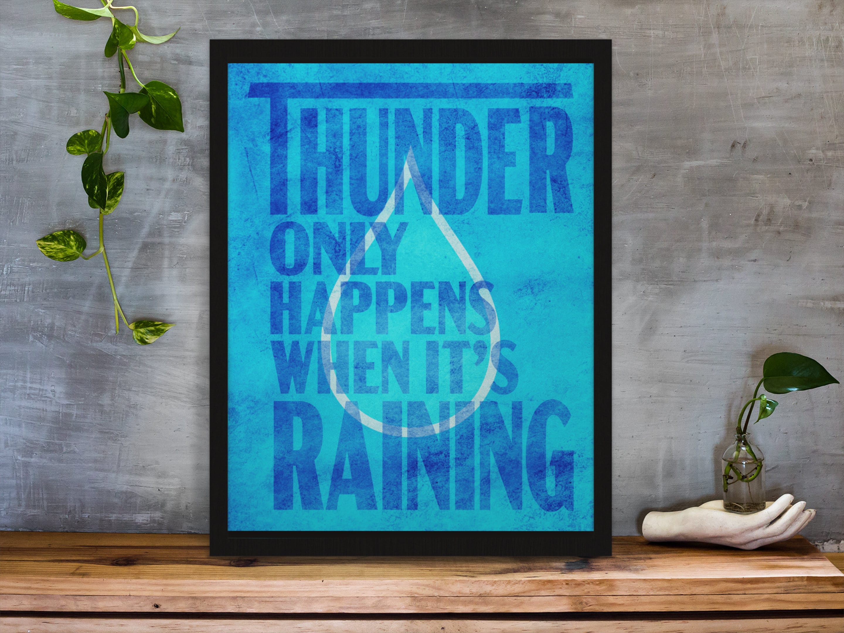 Thunder Only Happens When Its Raining Lyrics Printable Art Etsy
