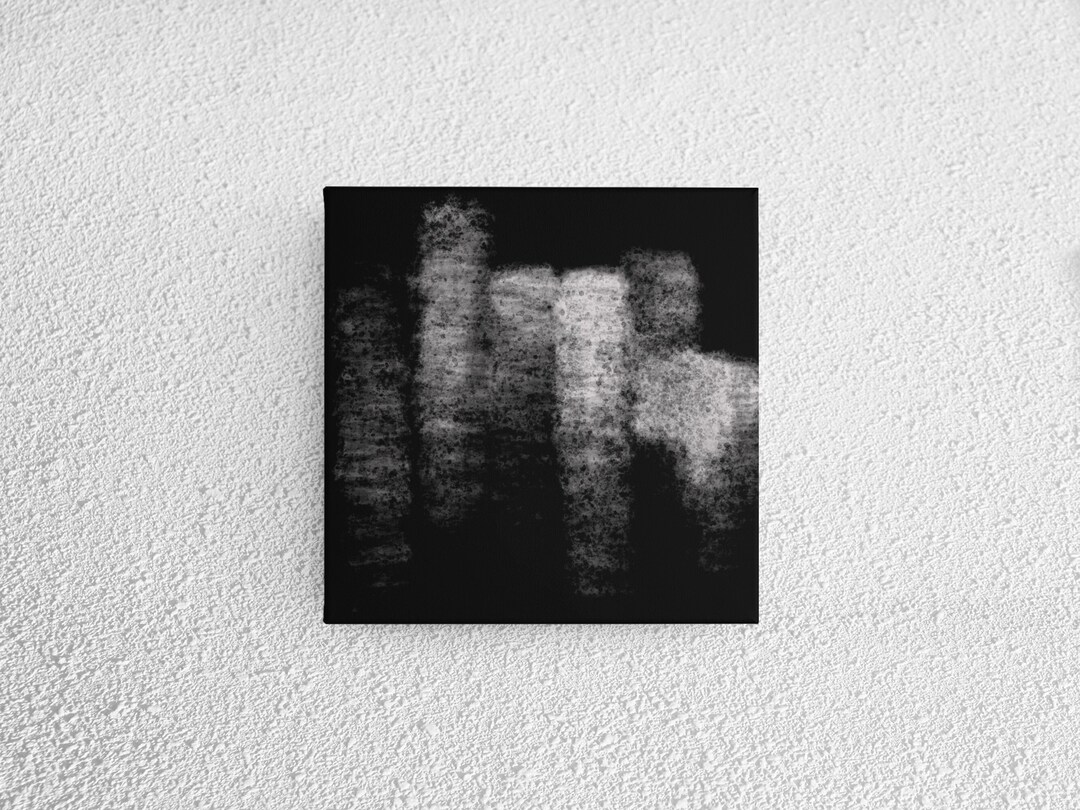 Gray, Black & White Art Minimalist Boho Abstract Modern Painting