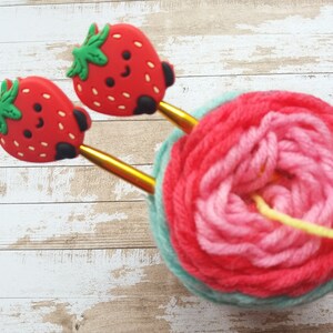 Arrêts d'aiguilles à tricoter, Fraise (1 paire), protections de pointes d'aiguilles, accessoires tricot, notions de tricot