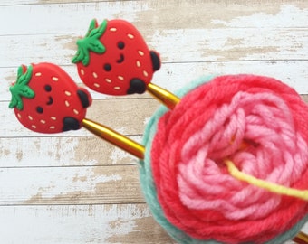 Arrêts d'aiguilles à tricoter, Fraise (1 paire), protections de pointes d'aiguilles, accessoires tricot, notions de tricot