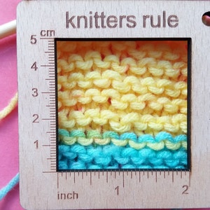 Jauge d'échantillon de tricot ou de crochet en bois gravé au laser, jauge de règle de tricot, Jauge de point