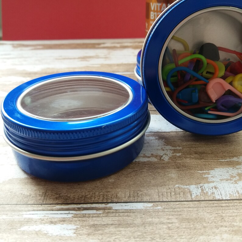 Boîtes en aluminium avec fenêtre pour accessoires de couture, tricot, accessoires de crochet, boîtes à cosmétiques, bijoux, rangement image 5