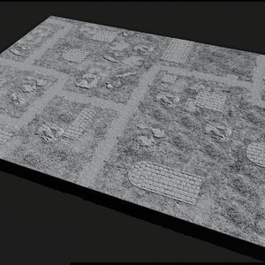3D Printable Ground Terrain | STL Files | 6&quot; x 6&quot; Tiles | Modular Battlefield - Ground Pack