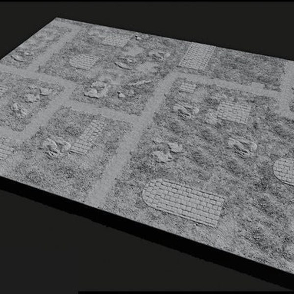 3D Printable Ground Terrain | STL Files | 6" x 6" Tiles | Modular Battlefield - Ground Pack