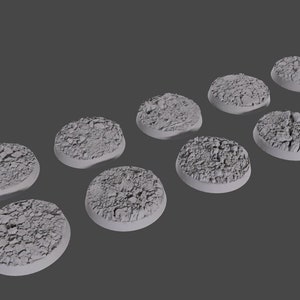 3D Printable 32mm Round Bases 10 Pack | STL Files 32x32mm | Battlefield