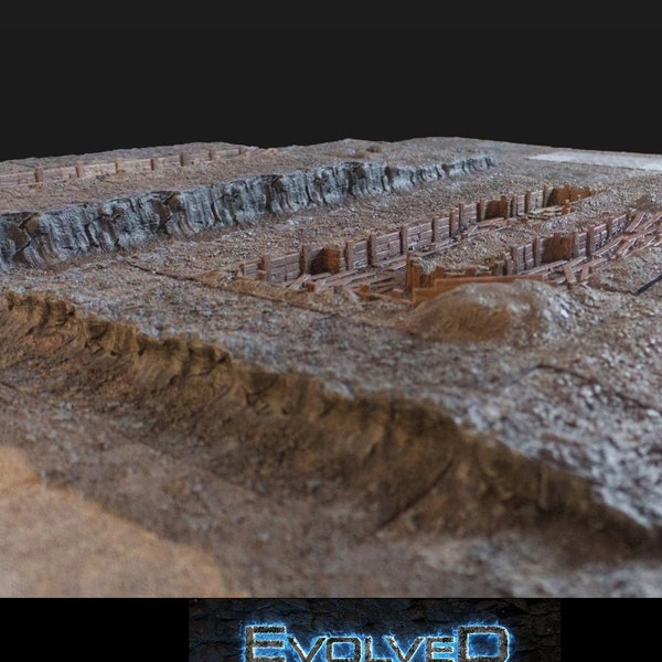 3D Printable Terrain Value Pack | 6" x 6" Tiles | STL Files | Trench, Cliff, Hill Ground and Water | Modular Battlefield - Value Pack