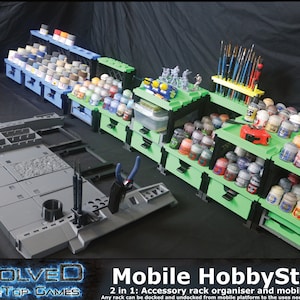 3D Printable Mobile Hobby Station: 2-in-1 Rack & Platform (STL Files)