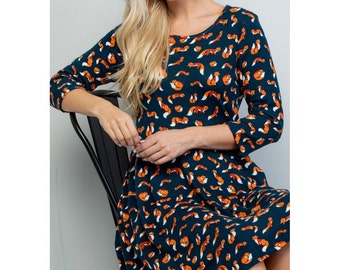 fox print dress uk