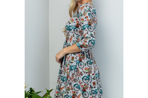 Bicycle print dress sale