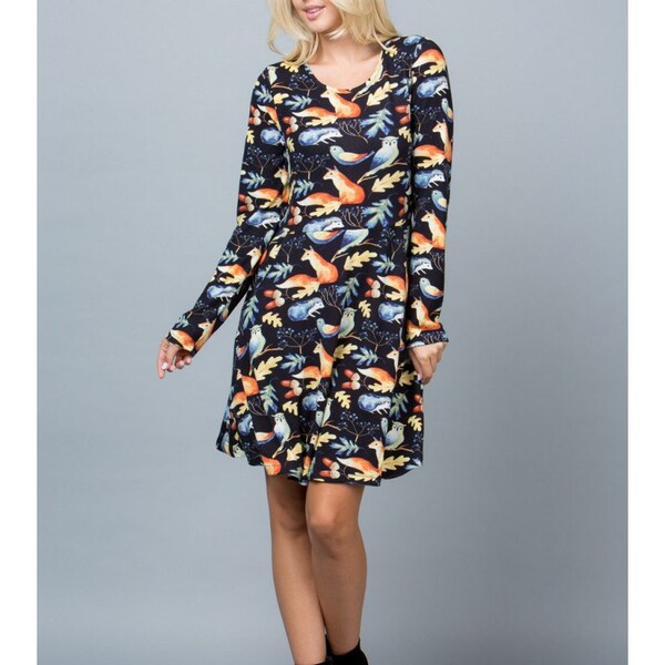 Woodland Print Dress Etsy