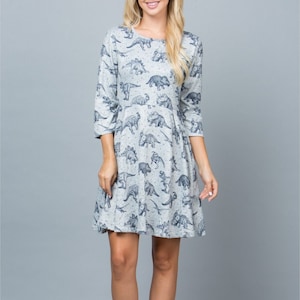 Dino Print Sweater Dress