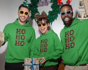 Christmas Hoodie Ho Ho Ho For Family, Couple or Friends - Perfect Gift For a Christmas Unisex Hoodie And Sweat