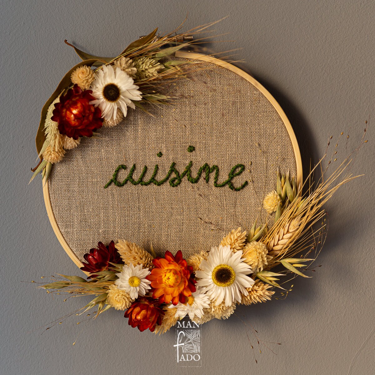 Cercle Brodé Fleurs Séchées Cuisine