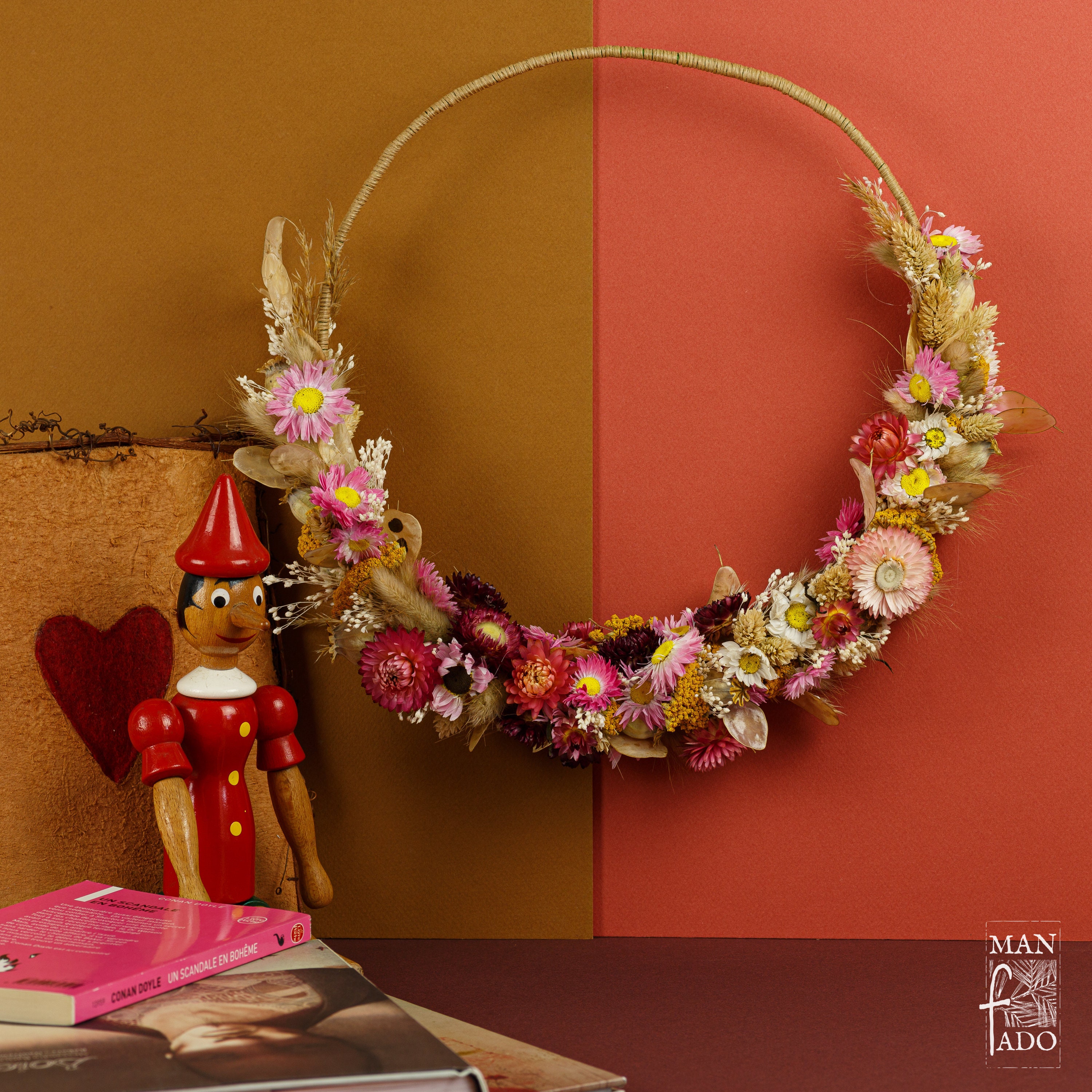 Couronne de Fleurs Séchées La Minotte