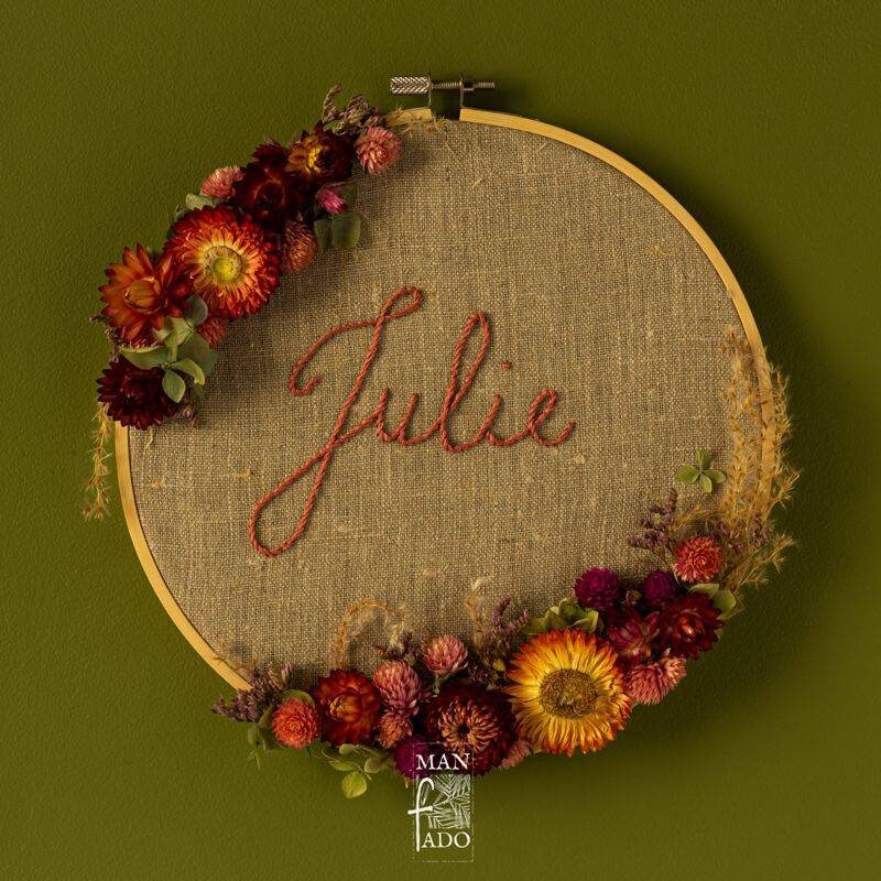 Cercle Brodé Fleuri Multicolore Personnalisable