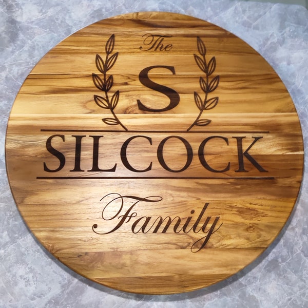 Extra Large Lazy Susan Personalised With Your Family Name 60cm Circles