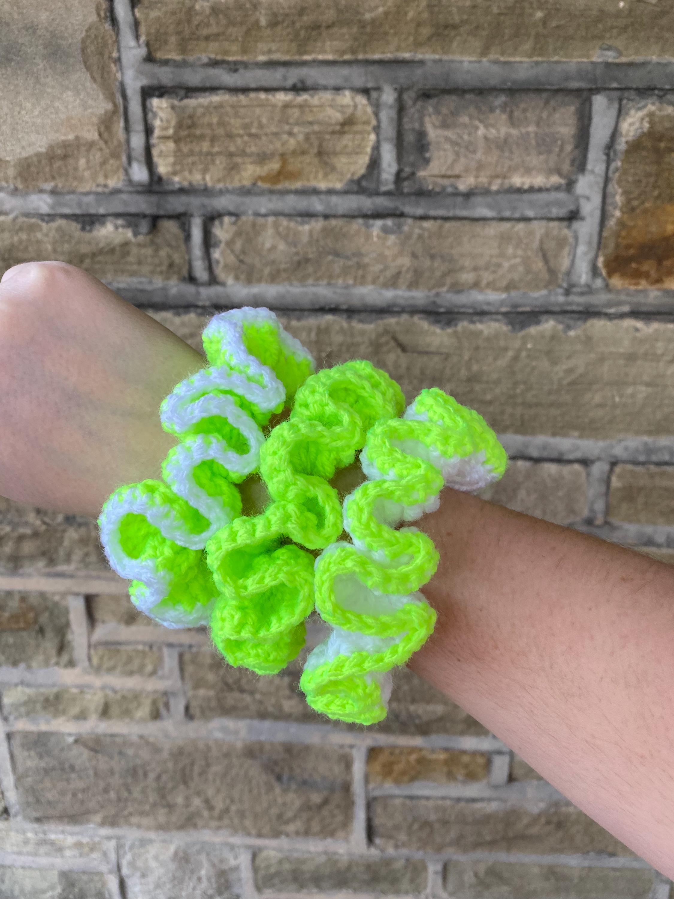 Neon Green Handmade Scrunchies For Her