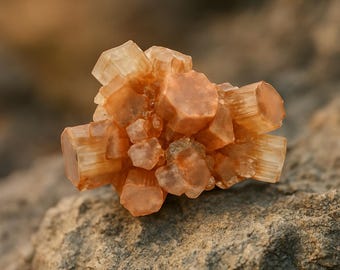 Aragonite Crystal Cluster | Rough Stone | 100% Natural Gemstone | Orange-Red Stone | Hand-Picked | Gemstone Decoration | Glittering Crystals