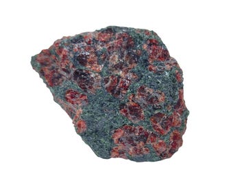 Eklogit Rohstein | Schwarz-Roter Edelstein | Weisenstein | 100% Naturkristall | Unbehandelt | Mineraliensammlung | Esoterik & Spiritualität