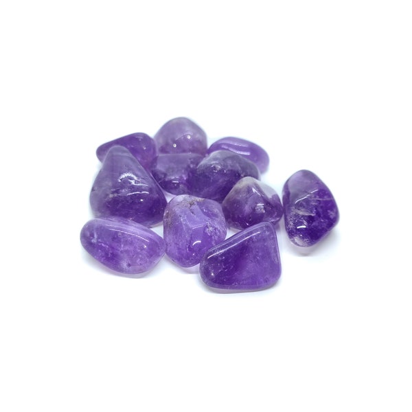 Real amethyst tumbled stone | Purple Quartz | Palmstone | Hand flatterer | Highly polished | 100% natural origin | Size: 4cm - 6.5cm