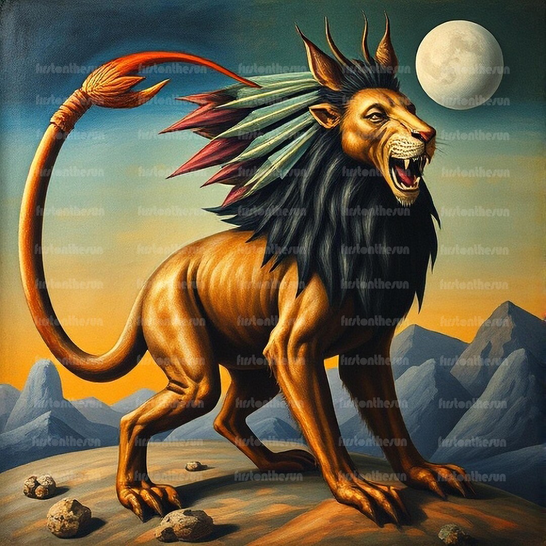 Manticore Vector Illustration of the Mythical Creature