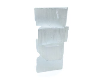 Selenite Raw Stone - Silk Spar | Transparent Crystal | 100% Natural Stone | Untreated | Raw, Charging and Water Stone | Selectable Size