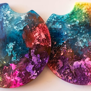 Custom Resin Car Coasters: Alcohol Ink Art, Personalized Car Accessories