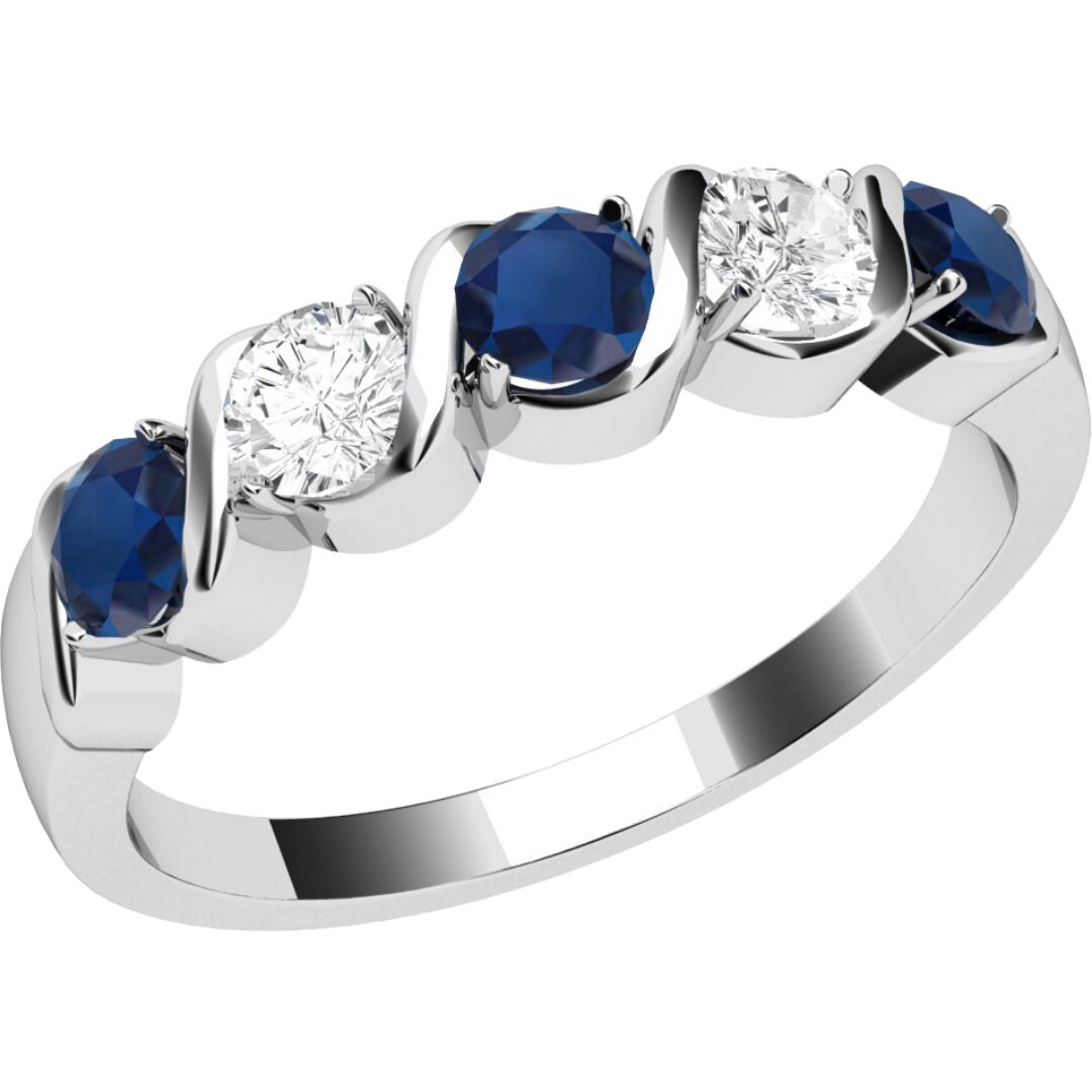 Diamond and Gemstone Eternity Ring Sapphire Emerald Ruby Etsy UK