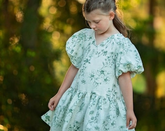 Robe Lily PDF Patron de couture | Taille enfant 1-12 | Robe taille basse