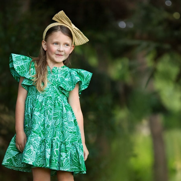 Clementine PDF Dress Pattern | Maxi Dress | Knee-length Dress | Kids Size 1-12 Woven Pattern