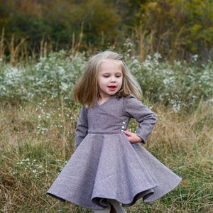 Hyacinth Coat Dress PDF Sewing Pattern Size 1-12 Wrap Coat Winter Dress image 4