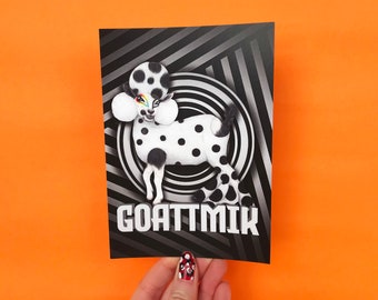 Gottmik, Goattmik, postal divertida de cabra de RuPaul's Drag Race, tarjeta con juego de palabras de Drag Queen, en blanco