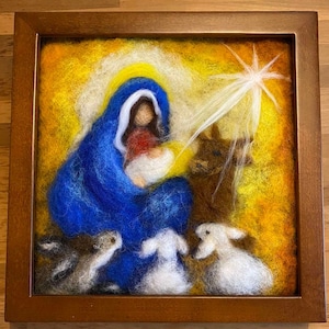 Paintings to order, by illustration. Needle Felted picture  to order.