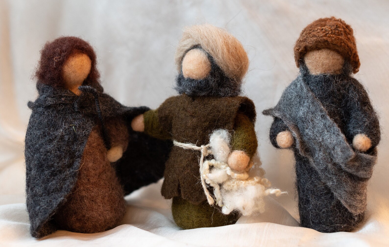 Felted FULL Nativity set 13 Pieces. Needle felt nativity Etsy