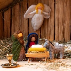 Felted Nativity Set 12 Pieces. Needle Felt Nativity Scene. Waldorf Holy ...